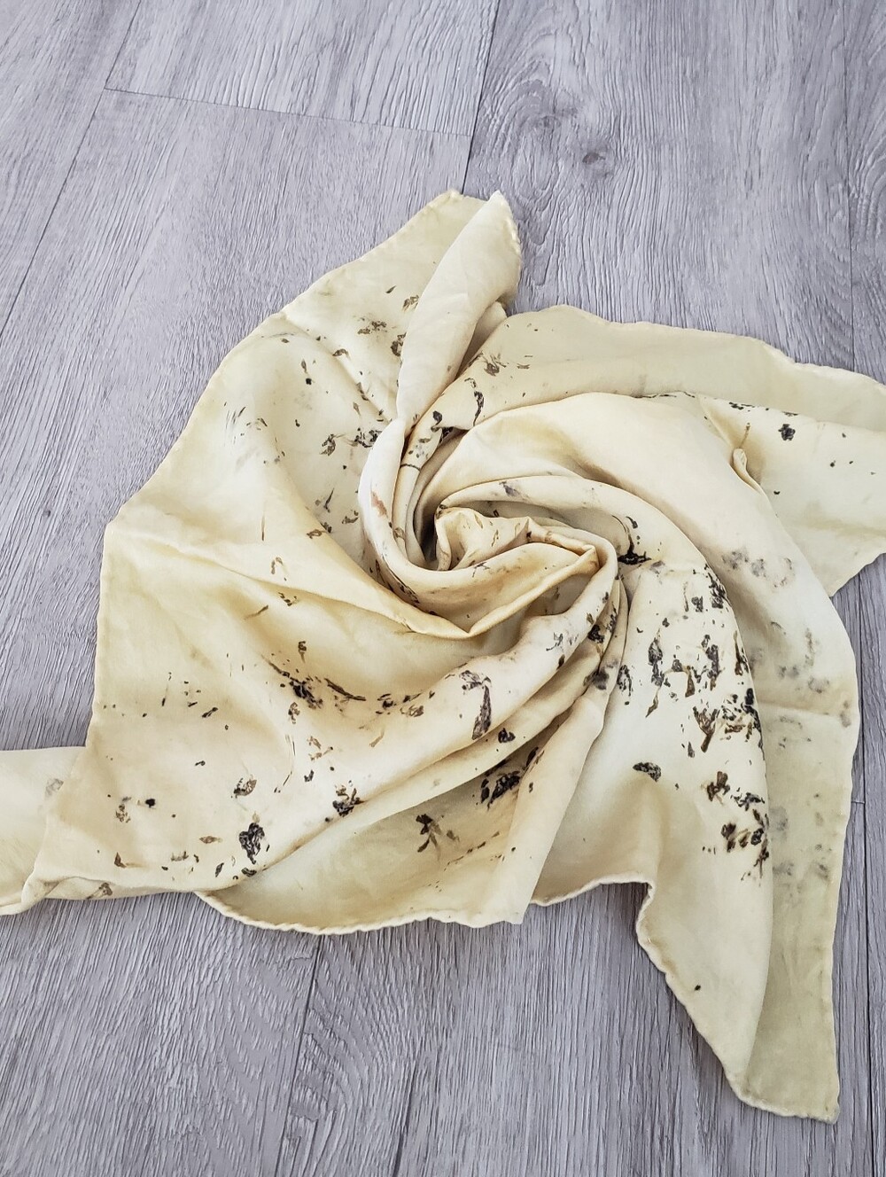 Light Yellow Scarf with Organic Print